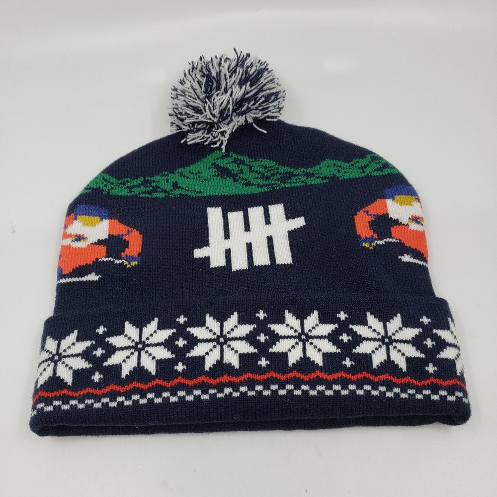 Undefeated Slalom pom pom beanie blue